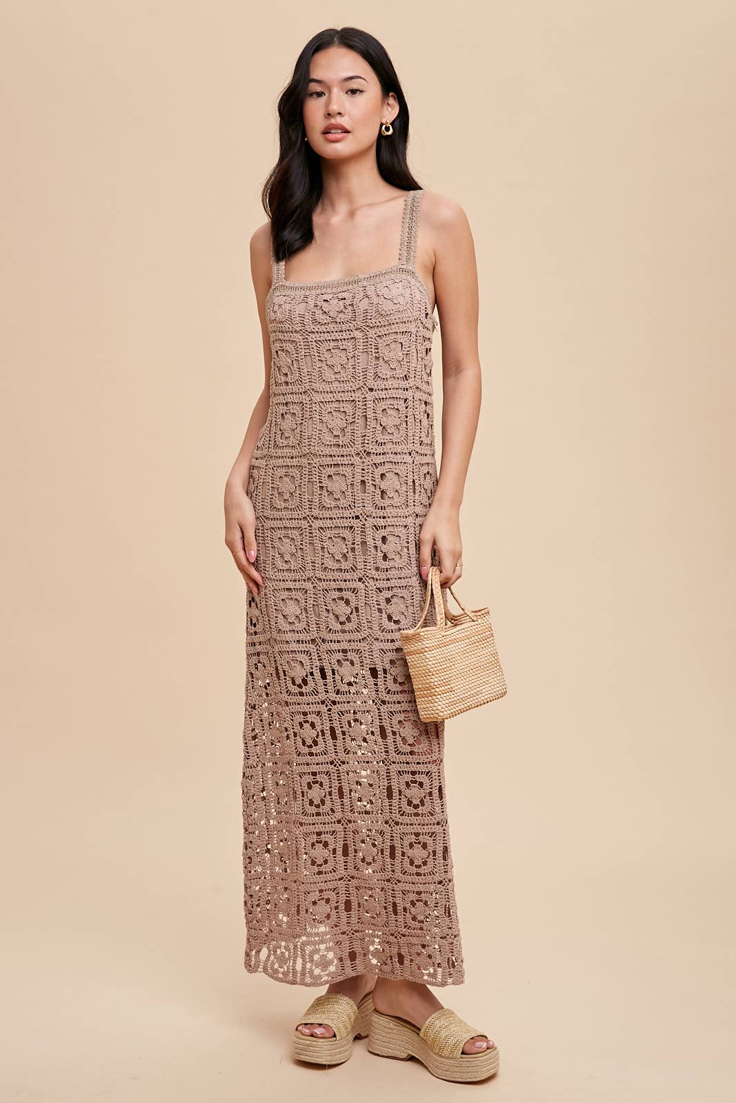 COTTON CROCHET MAXI TANK DRESS