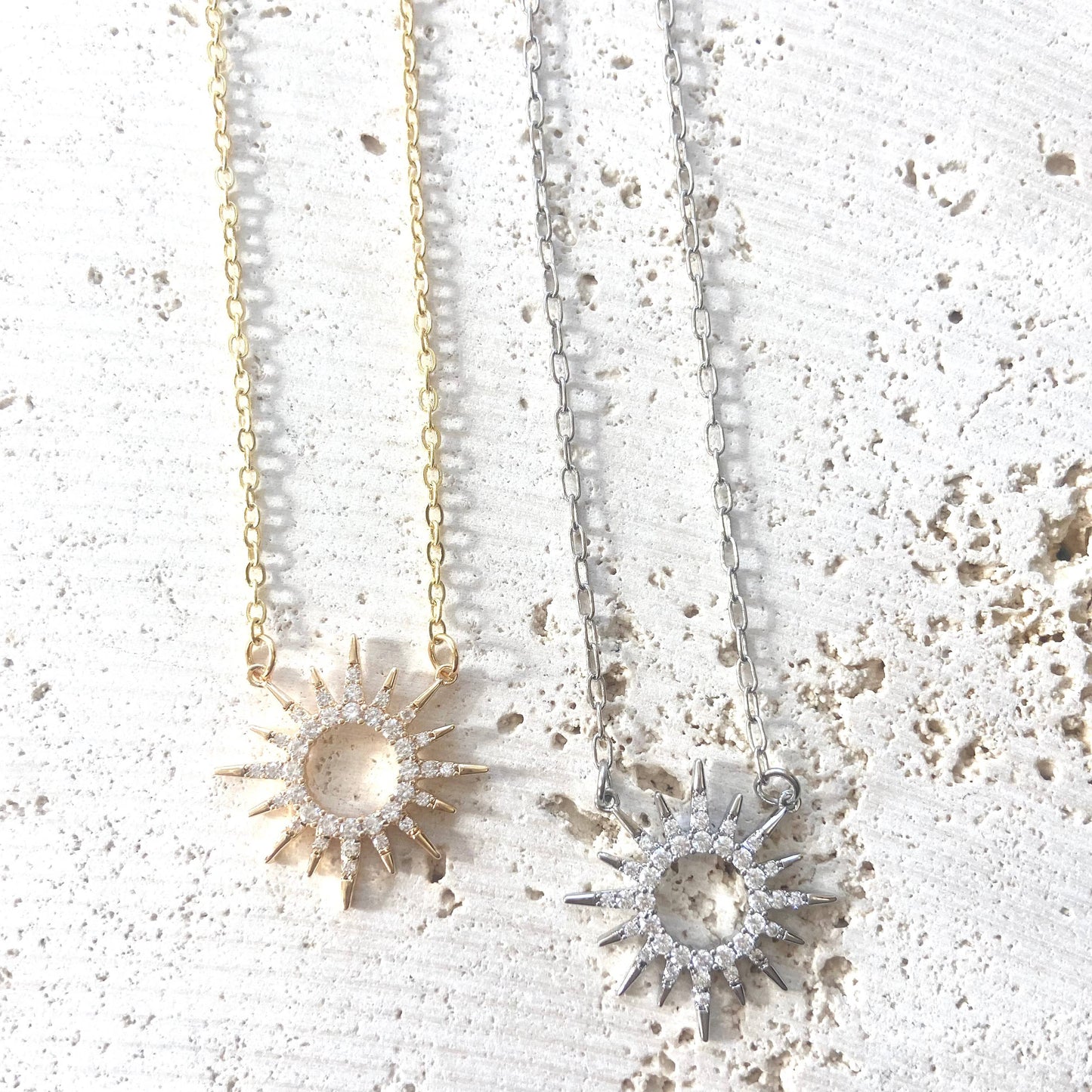 VB&CO Designs Handmade Jewelry - Sun celestial necklace minimalist boutique salon jewelry