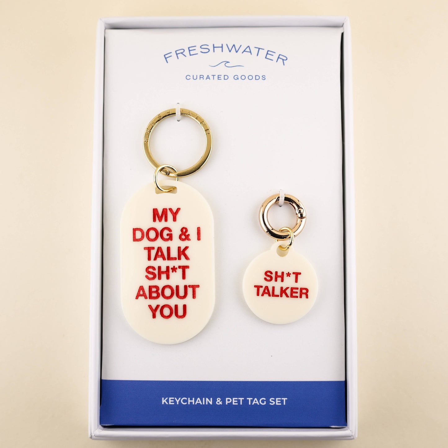 Freshwater Curated Goods - Sh*t Talker Keychain & Pet Tag Gift Set