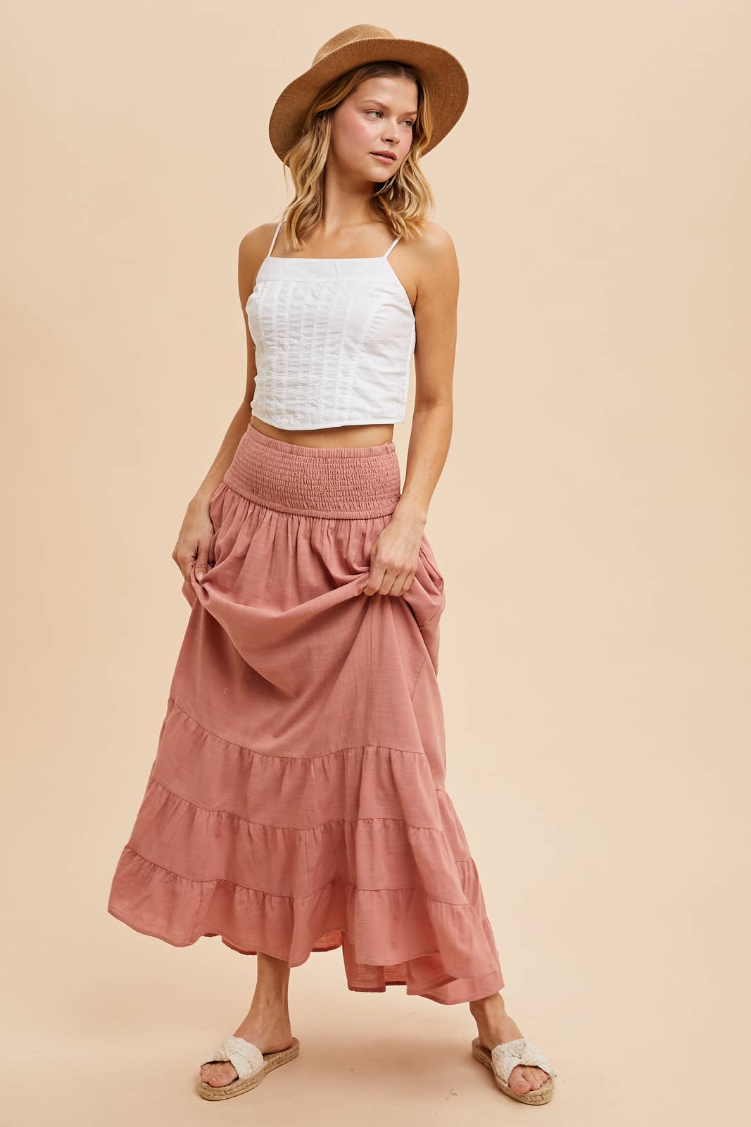 In Loom - SMOCKED RUFFLED SKIRT