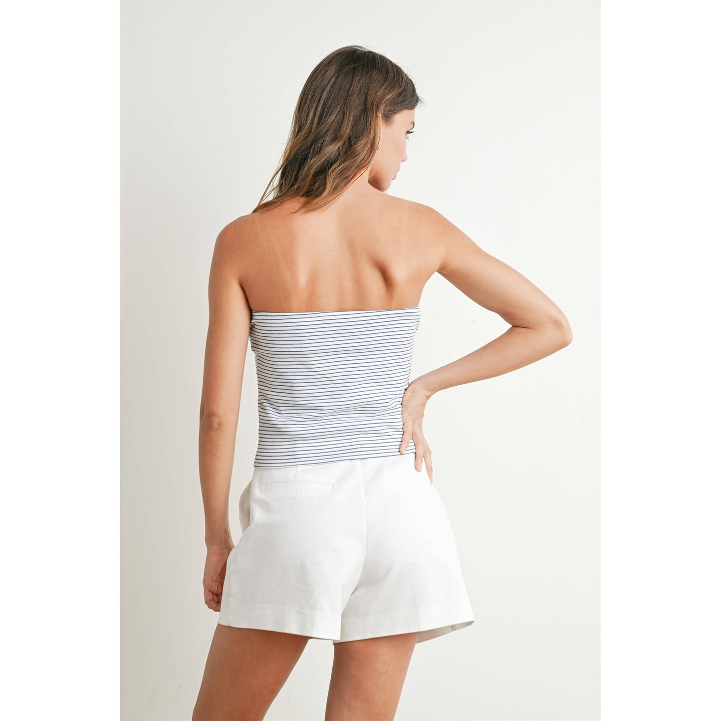 BUTTERMELON - Stars and Stripes Tube Top - BMT7755 - IVORY / BLUE / M