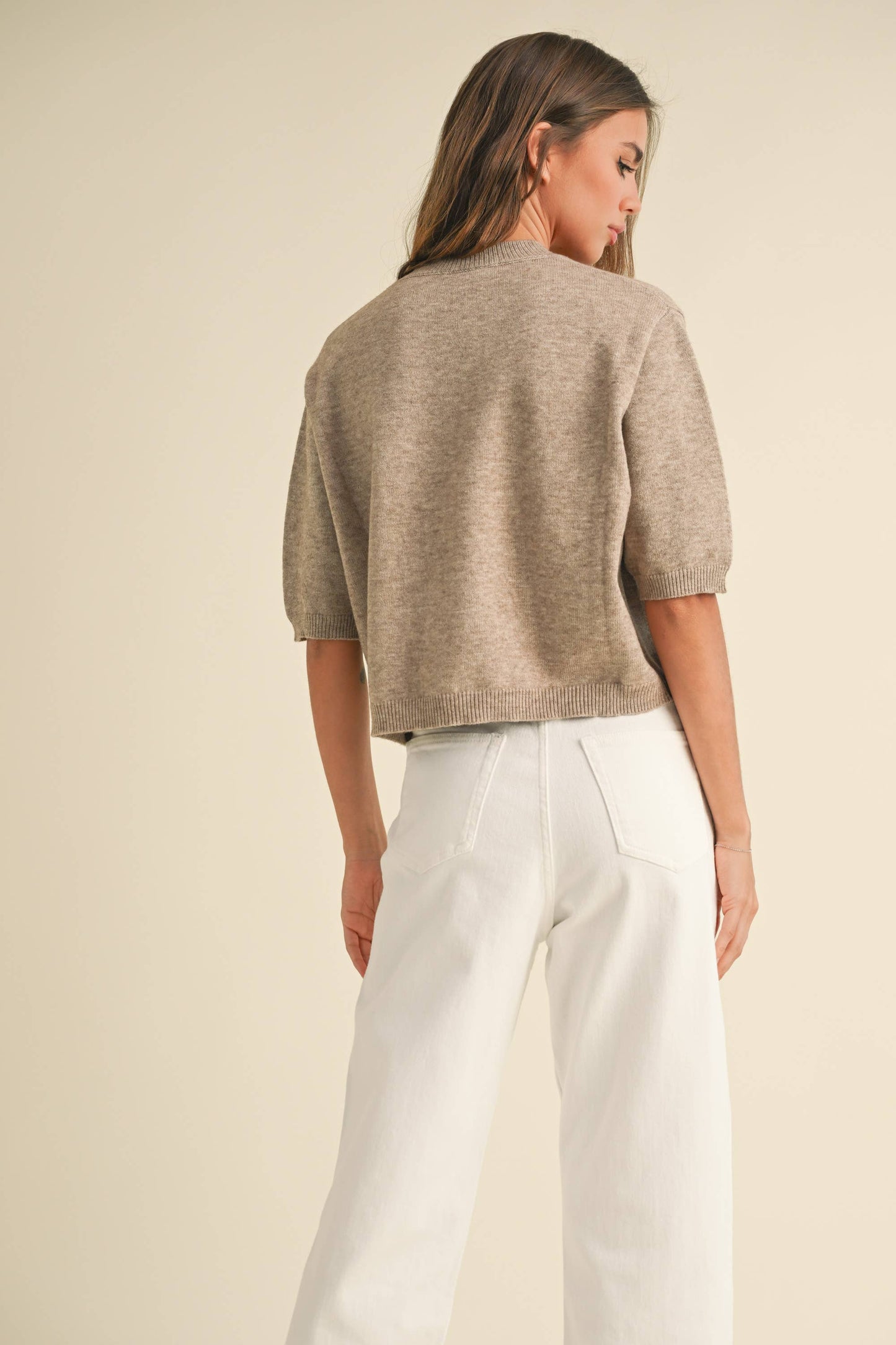 Miou Muse Short Sleeve Sweater Top