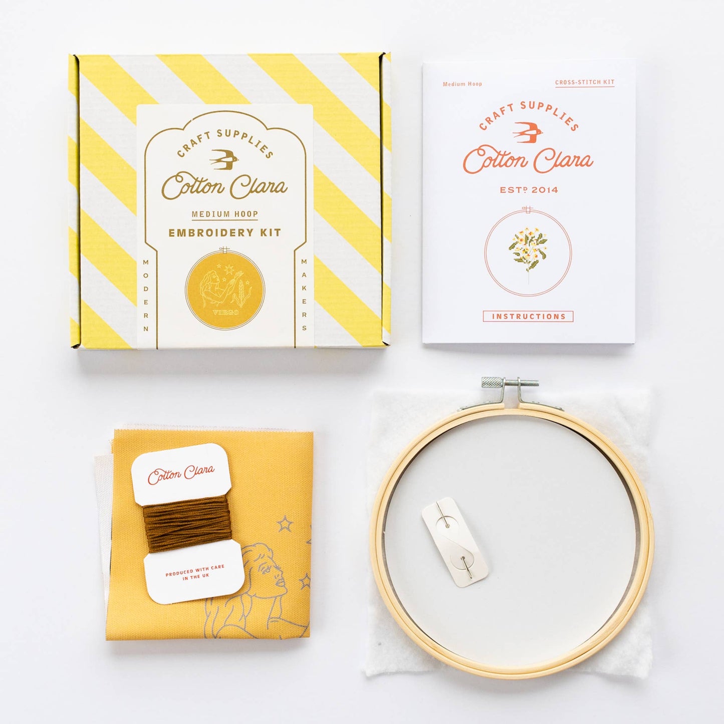 Cotton Clara Craft Kits & Supplies - Virgo Embroidery Hoop Kit