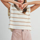 Crew Neck Striped Knit Tank Top