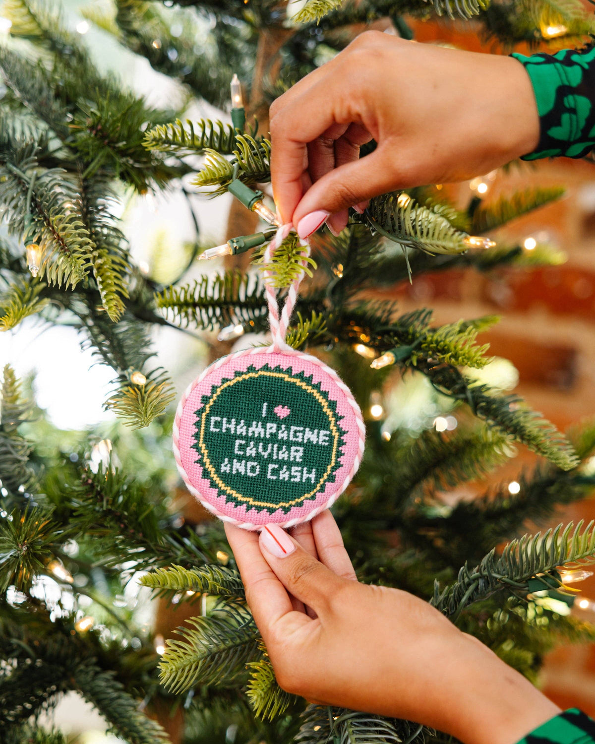 Furbish Studio - Needlepoint Ornament - Caviar Cash