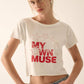 Vintage Canvas - My Own Muse Vintage Wash Cropped Graphic Tee
