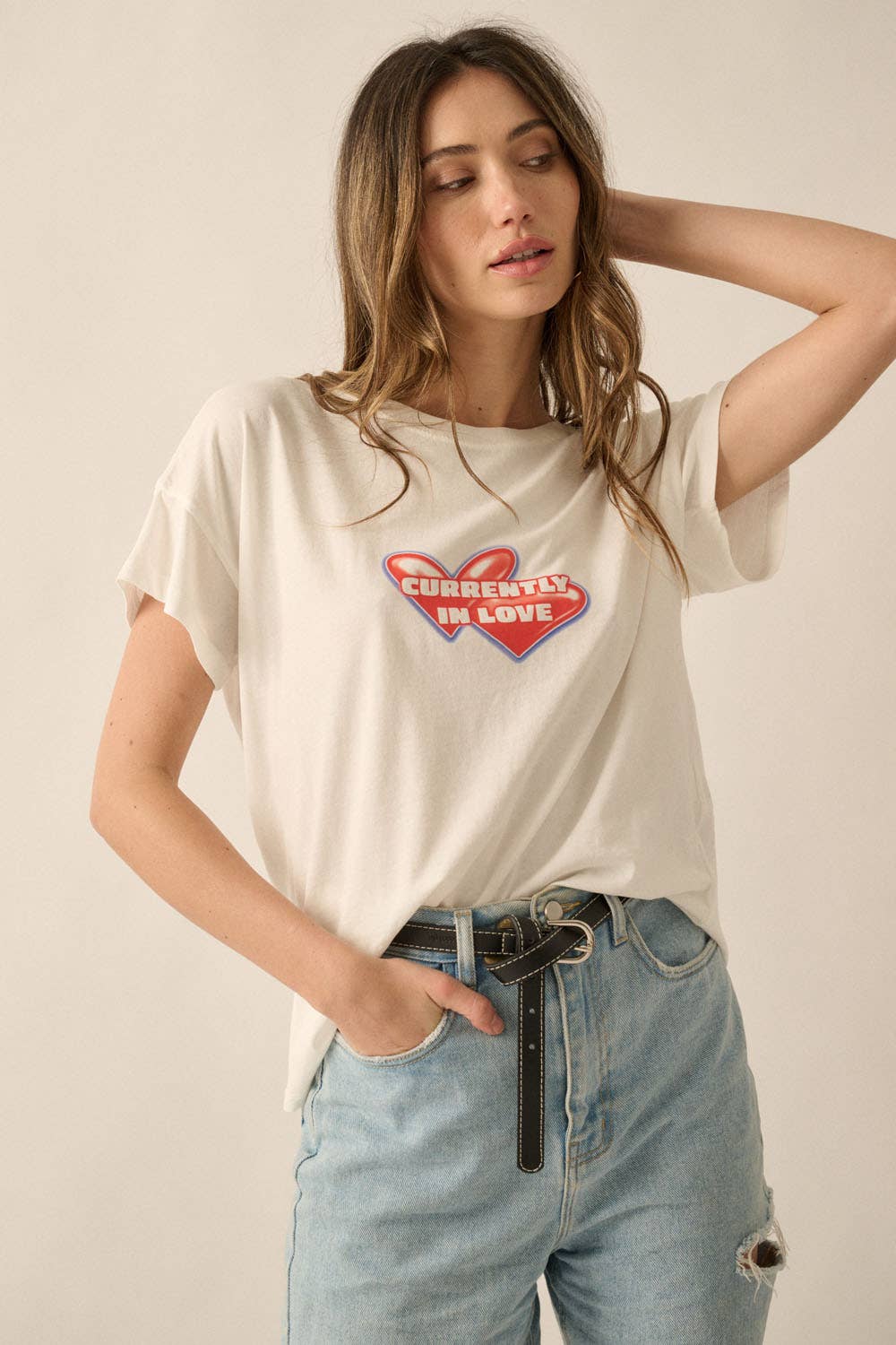Vintage Canvas - Currently in Love Garment-Wash Graphic Tee
