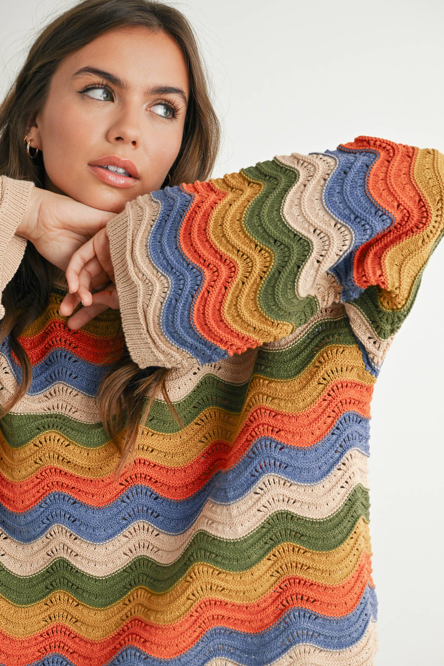 BUTTERMELON - Color Block Sweater  - BMW7639