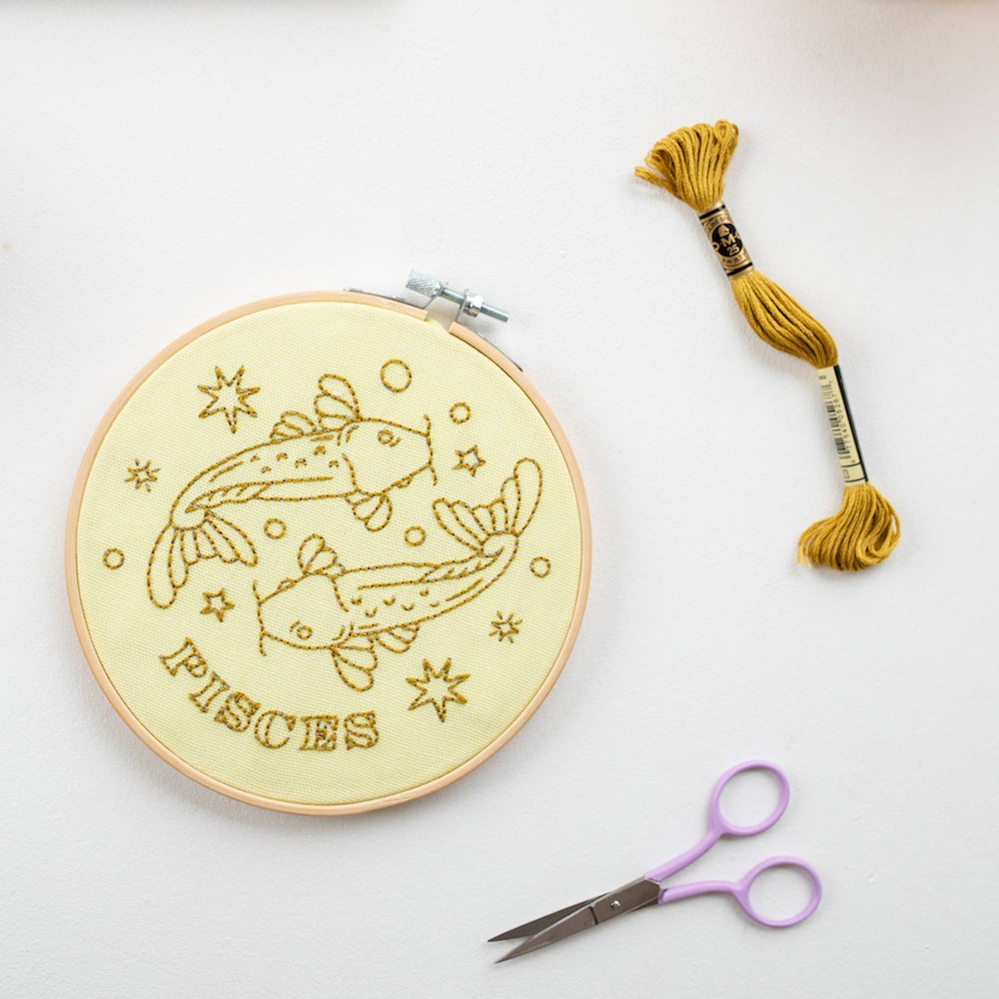 Cotton Clara Craft Kits & Supplies - Pisces Embroidery Hoop Kit