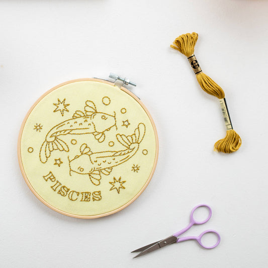Cotton Clara Craft Kits & Supplies - Pisces Embroidery Hoop Kit