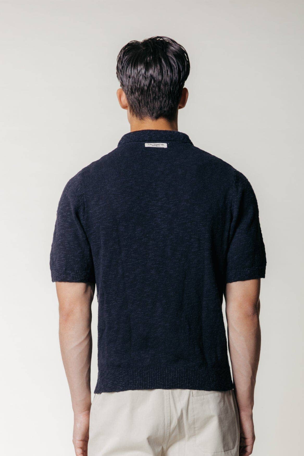Colourful Rebel - Toby Slub Zip Polo | Deepest Blue