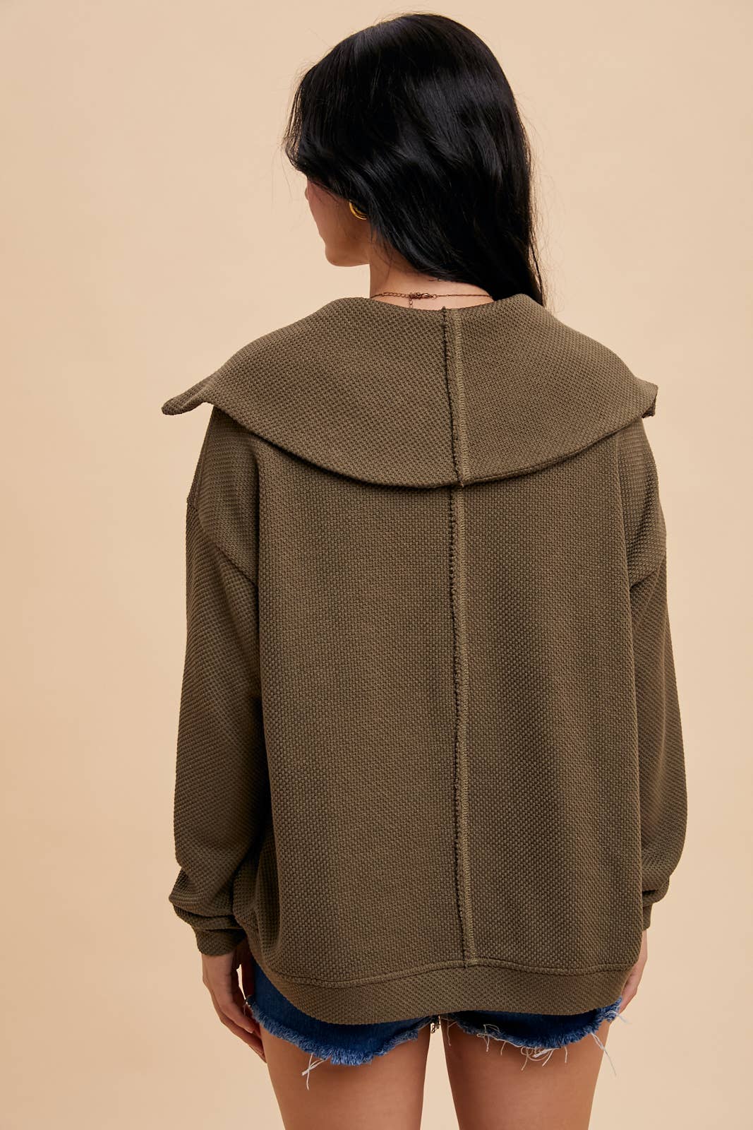 In Loom - EXAGGERATED LAPEL QUARTER ZIP PULLOVER