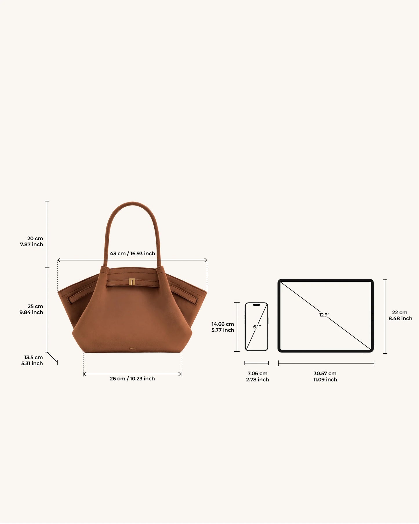 Hana Medium Faux Suede Tote Bag