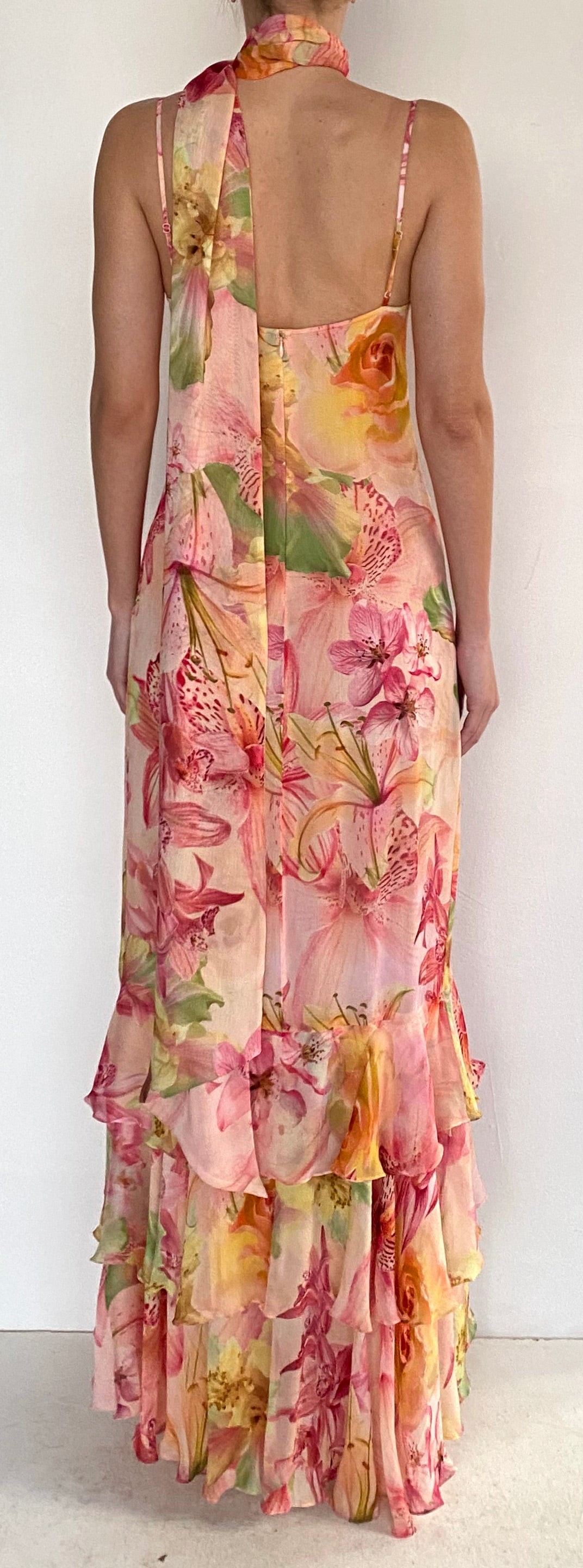 COWL MAXI DRESS WITH SASH