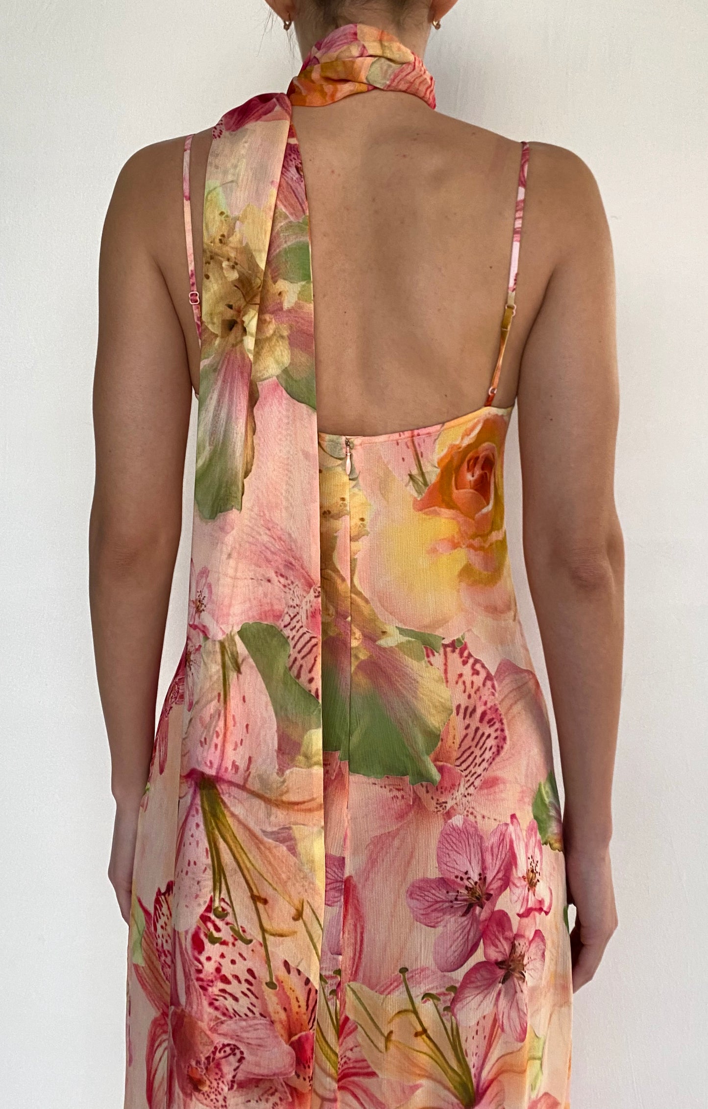COWL MAXI DRESS WITH SASH