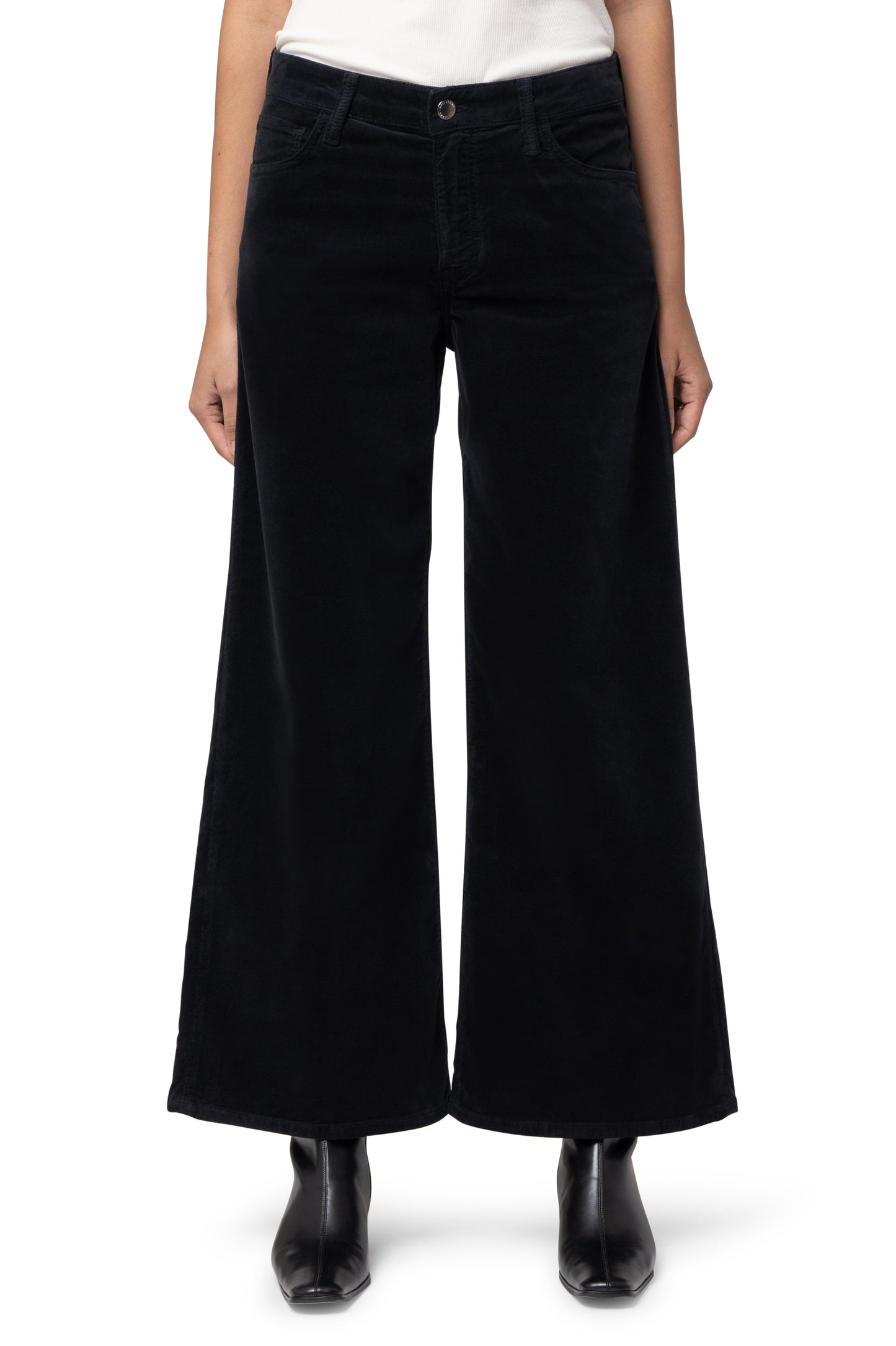 Paloma Mid Rise Black Velvet - MAVI