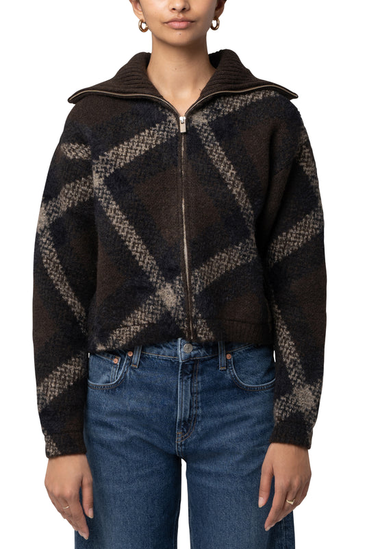 Zipper Cardigan Chocolate Martini